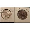 Image 2 : 1942 D & 43 S Washington Quarters. AU-BU. Red Book value $20-40.00.