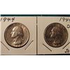 Image 1 : 1944 P & D Washington Quarters. AU-BU. Red Book value $15-30.00.