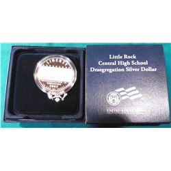 2007 P Little Rock Central High School Desegregation Proof Silver Dollar in original U.S. Mint box o