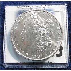 1901 O U.S. Morgan Silver Dollar. Superb Brilliant Uncirculated, bag mark free.