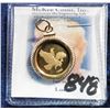 Image 1 : 1985 1/10 Ounce Gold “The University of Iowa Hawkeyes” Johnson-Mathey Gold Piece mounted in a 14K Go