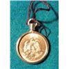 Image 2 : 1945 Mexico 2 ½ Peso Brilliant Uncirculated Gold Coin in a 10K Gold Bezel, ready to be suspended fro