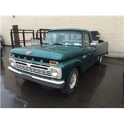 1966 FORD TWIN I BEAM 100, 2 DOOR PU, GREEN, VIN # F10AC748099