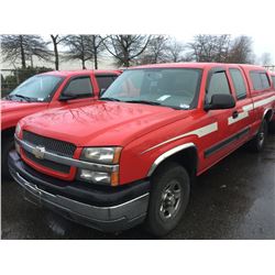 2004 CHEVROLET SILVERADO LS, 2 DOOR PU, RED, VIN # 1GCEK19V84E233931