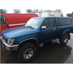 1992 TOYOTA PU, 2 DOOR, BLUE, VIN # JT4VN01D6N2012447