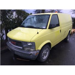 2005 GMC SAFARI, CARGO VAN, YELLOW, VIN # 1GTDM19X95B508006