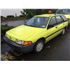 Image 1 : 1992 FORD ESCORT, 4 DOOR STATION WAGON, YELLOW, VIN # 1FABP15J3NW204698