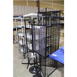 LOT OF ASSORTED STORE FIXTURES/RACKS/SIGN