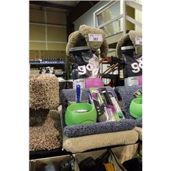 CAT STARTER KIT INCLUDING SCRATCH POST WITH BAG OF GO FOOD, BOWL & GROOMING SUPPLIES