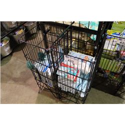 2 WIRE BASKETS OF DOG DIAPERS, BAGS & PADS (BASKET NOT INCLUDED)