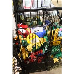 WIRE BASKET OF ASSORTED DOG TOYS (BASKET NOT INCLUDED)