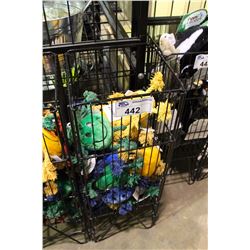 WIRE BASKET OF ASSORTED DOG TOYS (BASKET NOT INCLUDED)