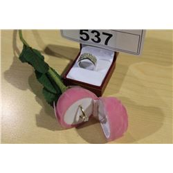 STERLING SILVER DIAMOND (0.65CT) RING (5.71G), 10KT GOLD DIAMOND(0.17CT) RING(1.90G) APPRAISED $740