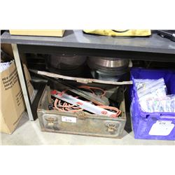 ALUMINUM RIMS & BIN OF ASSORTED TOOLS