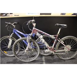 2 BIKES: RED INFINITY 21 SPEED FRONT SUSPENSION MOUNTAIN BIKE & BLUE NAKAMURA 18 SPEED FULL