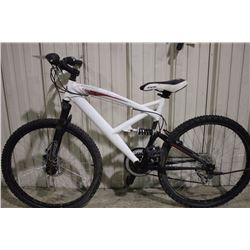 WHITE CCM 21 SPEED FULL SUSPENSION FRONT DISC BRAKES MOUNTAIN BIKE