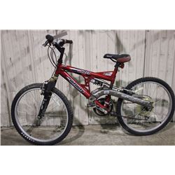 RED INFINITY SHRED 21 SPEED FULL SUSPENSION MOUNTAIN BIKE