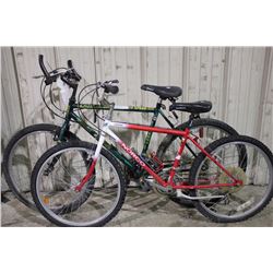 2 BIKES: RED NORCO 18 SPEED MOUNTAIN BIKE & GREEN FREE SPIRIT 21 SPEED MOUNTAIN BIKE