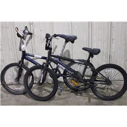 2 BIKES: BLACK HYPER 1 SPEED BMX BIKE & BLUE HARO 1 SPEED BMX BIKE