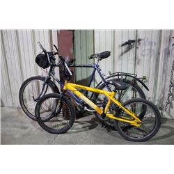 2 BIKES: BLUE NO NAME 18 SPEED MOUNTAIN BIKE & ORANGE IRONHORSE SINGLE SPEED STUNT BIKE