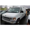 Image 1 : 1999 FORD E-350 3 DOOR CARGO VAN, WHITE, VIN # 1FTSE34M2XHA72581