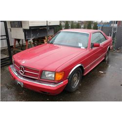 1984 MERCEDES 500 SEL, 2 DOOR COUPE, RED, VIN # WDBCA44A9EA042512