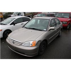 2001HONDA CIVIC VIN 2HGES16671H926198