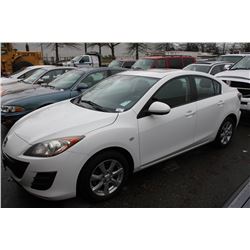 2010 MAZDA 3, 4 DR SEDAN, WHITE, VIN#JM1BL1SF4A1122251