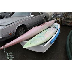 WOOD ROW BOAT, KAYAK AND BOARD