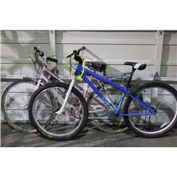 2 BIKES: PINK NORCO 6 SPEED CRUISER BIKE & BLUE KONA 1 SPEED MOUNTAIN BIKE