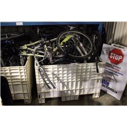 BIN OF BICYCLE PARTS (BIN NOT INCLUDED)