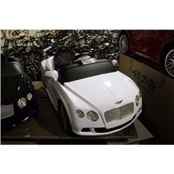 WHITE RASTAR BENTLEY CONTINENTAL GT  REMOTE CONTROL CHILDRENS POWERED RIDE ON TOY