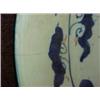 Image 3 : Satsuma charger, hand painted and enameled scenic decoration, tree with moon and bird, hairline r...