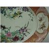 Image 3 : Kutani platter, Meiji period, polychrome decorated rim with four scenic and butterfly cartouches,...