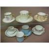 Image 1 : One lot of seven demitasse teacups and six saucers including a D & Co. France gilt enameled with...