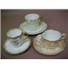 Image 2 : One lot of seven demitasse teacups and six saucers including a D & Co. France gilt enameled with...