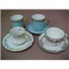 Image 3 : One lot of seven demitasse teacups and six saucers including a D & Co. France gilt enameled with...