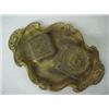 Image 3 : One lot including desk tray with inkwell and stamp box, and two pair of spectacles, brass tray wi...