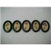 Image 1 : A set of five oval miniature Gibson girl type portraits in metal five-sectioned frame, each print...