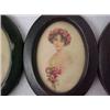 Image 2 : A set of five oval miniature Gibson girl type portraits in metal five-sectioned frame, each print...