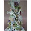 Image 2 : Dresden porcelain hand painted center compote, reticulated bowl with floral swag, and insect inte...