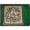 Image 2 : A pair of Italian micro mosaic square plaques, floral design, with gilt metal bead rim in round g...