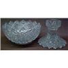 Image 2 : Clark American brilliant cut glass egg nog bowl on stand, hobnail and diamond pattern, late 19th...