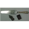 Image 1 : Kirk sterling silver money clip, sterling silver handled cake server and silver plated chatelaine...