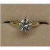 Image 1 : One and a half carat diamond solitaire ring, 14K yellow gold Tiffany style mounting with 1.5 cara...