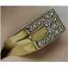 Image 2 : Man's 14K gold and diamond ring, buckle motif ring with eighteen approximately 2 point diamonds,...