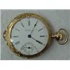 Image 1 : Lady's 14K gold Waltham pendant watch, 15 jewel move- ment, second hand, engraved date 1903, open...