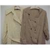 Image 1 : Two ladies C. 1910 linen dust coats, cream colored linen ankle length coat and natural flax ankle...