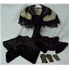 Image 1 : One lot of Victorian clothing includes three pair of kid leather gloves, child sizes, black, wool...