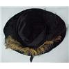 Image 2 : Lady's wide brimmed hat, C. 1910, black velvet with black, grey and pale orange ostrich feathers,...